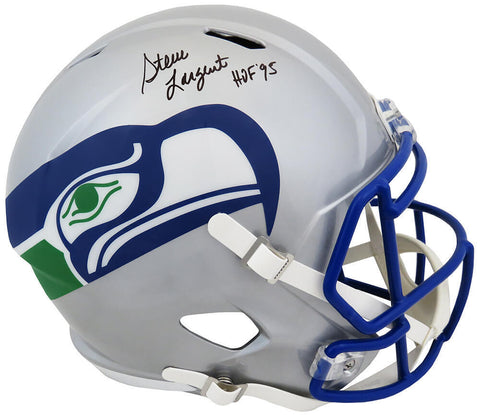 Steve Largent Signed Seahawks T/B Riddell F/S Speed Rep Helmet w/HOF'95 (SS COA)