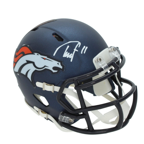 Troy Franklin Autographed Denver Broncos Speed Mini Helmet Beckett Witnessed