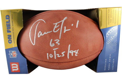 Jason Elam Autographed Denver Broncos Wilson Football 63yds As Is Beckett 52874
