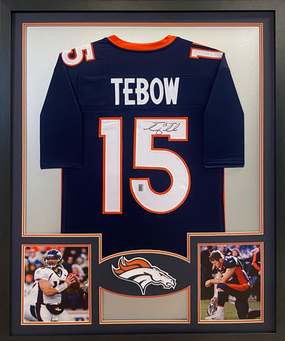 Tim Tebow Autographed Signed Framed Denver Broncos Jersey TEBOW COA