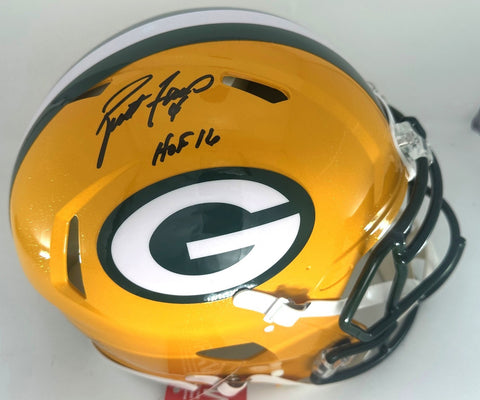 Packers BRETT FAVRE Signed Full Size Riddell Authentic Speed Helmet AUTO w/ HOF