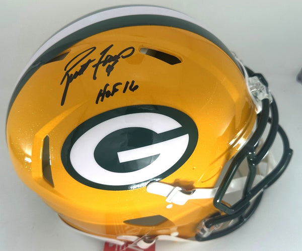 Packers BRETT FAVRE Signed Full Size Riddell Authentic Speed Helmet AUTO w/ HOF
