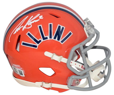 CHASE BROWN AUTOGRAPHED ILLINOIS ILLINI SPEED MINI HELMET BECKETT