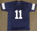 BYU COUGARS ZACH WILSON AUTOGRAPHED SIGNED BLUE JERSEY BECKETT BAS STOCK #195159