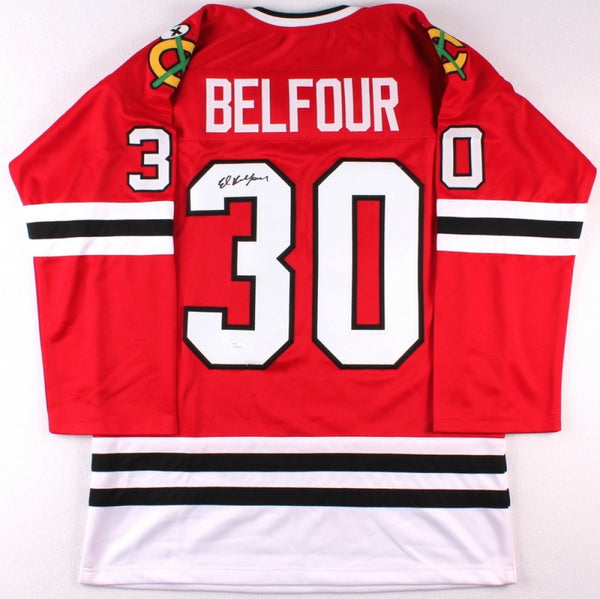Ed Belfour Signed Chicago Blackhawks Jersey (JSA COA) NHL Career 1989-2008 / HOF