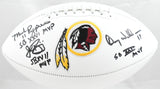 Mark Rypien John Riggins Doug Williams Signed Redskins Logo Football- Beckett W