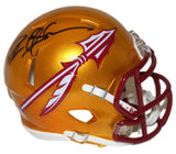 Deion Sanders Signed Florida State Seminoles Flash Speed Mini Helmet BAS 39628