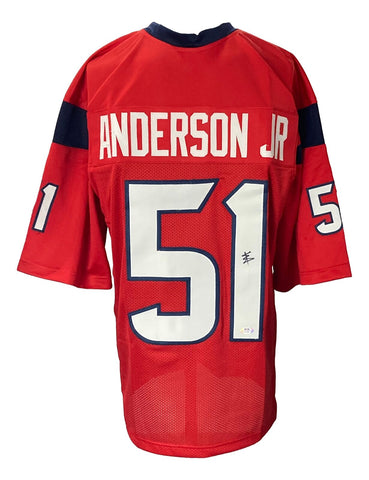 Will Anderson Signed Custom Red Pro-Style Football Jersey PSA ITP