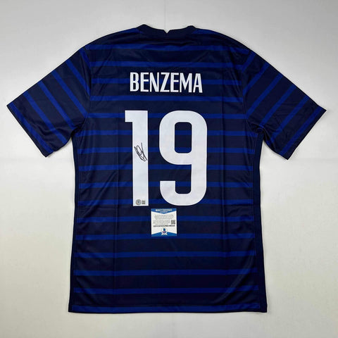 Autographed/Signed Karim Benzema France French National Team Jersey Beckett COA