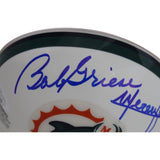 Bob Griese Mercury Morris Signed Miami Dolphins TB VSR4 Mini Helmet JSA 46034