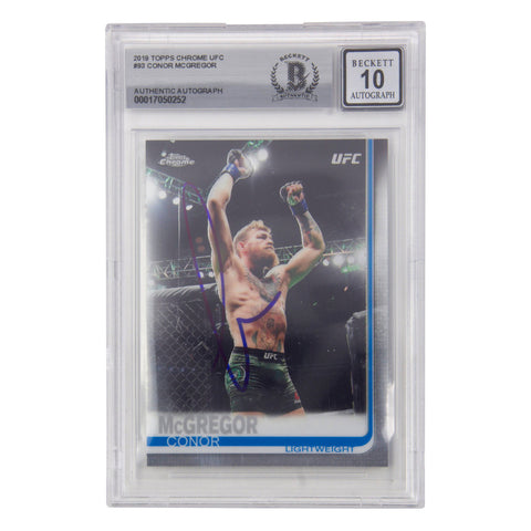 Conor McGregor Signed 2019 Topps UFC Chrome #93 - BGS Autograph 10