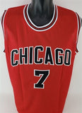 Toni Kukoc Signed Chicago Bulls Red Jersey (Beckett) 3xNBA Champion 1996-1998