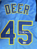 Brewers Outfielder ROB DEER Signed Custom Replica Blue Jersey AUTO - BAS