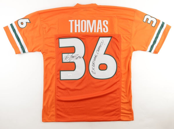 Lamar Thomas Signed Miami Hurricanes Jersey (JSA COA) 8 Year Veteran NFL WR