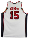 Magic Johnson "92 Gold" Signed White Nike Team USA Jersey BAS Witness #3W387217