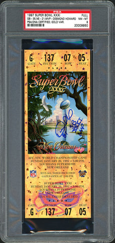 Desmond Howard Auto 1997 Super Bowl Ticket Gold PSA 8 MVP PSA/DNA 20009950