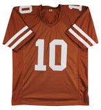 Texas Vince Young "05 Nat'l Champs" Signed Burnt Orange Pro Style Jersey BAS Wit