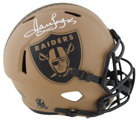 Raiders Howie Long Signed Salute To Service II Full Size Speed Rep Helmet BAS W