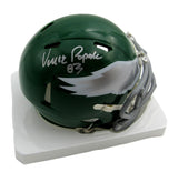 Vince Papale Eagles Signed/Autographed Green Mini Football Helmet Beckett 199607