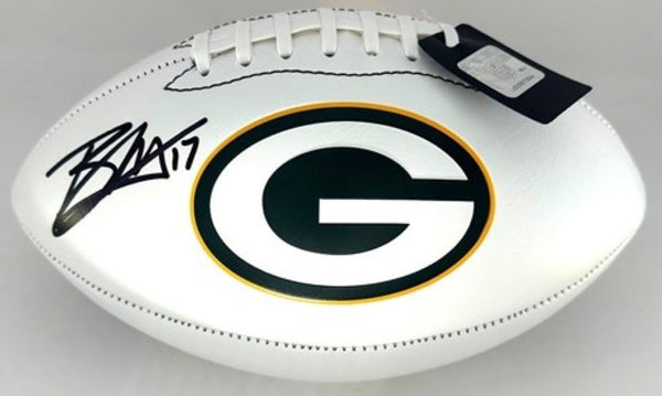 BRANDON MCMANUS Signed White Panel Replica Football AUTO - Green Bay Packers BAS