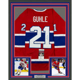 Framed Autographed/Signed Kaiden Guhle 35x39 Montreal Red Hockey Jersey JSA COA