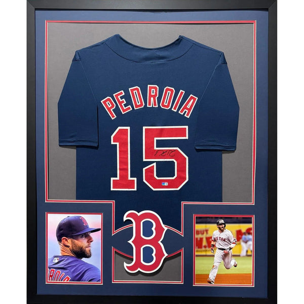 Dustin Pedroia Autographed Signed Framed Boston Red Sox SteinerCX Jersey