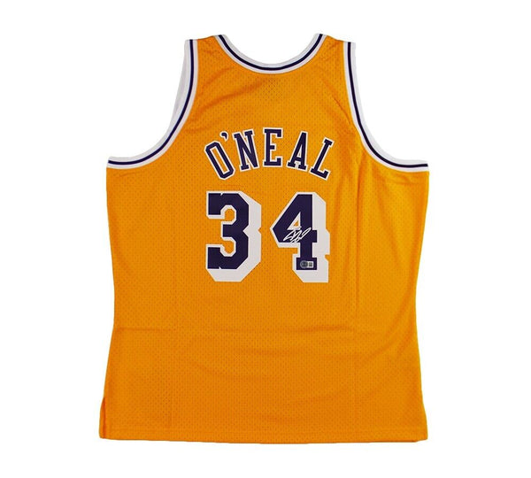 Shaquille O'Neal Signed Los Angeles Lakers Mitchell & Ness Yellow NBA Jersey