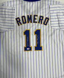 ED ROMERO Signed Custom Replica Pinstripe Jersey AUTO - Milwaukee Brewers - JSA