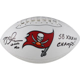 Mike Alstott Autographed Tampa Bay Buccaneers Logo Football Insc. Beckett 49094