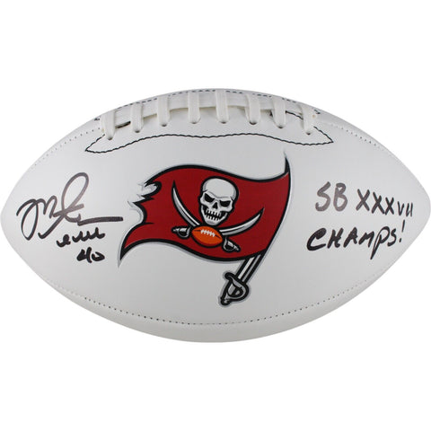 Mike Alstott Autographed Tampa Bay Buccaneers Logo Football Insc. Beckett 49094