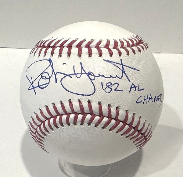 ROBIN YOUNT - Signed MLB Baseball AUTO w/ 82 AL Champs - Milwaukee Brewers - BAS