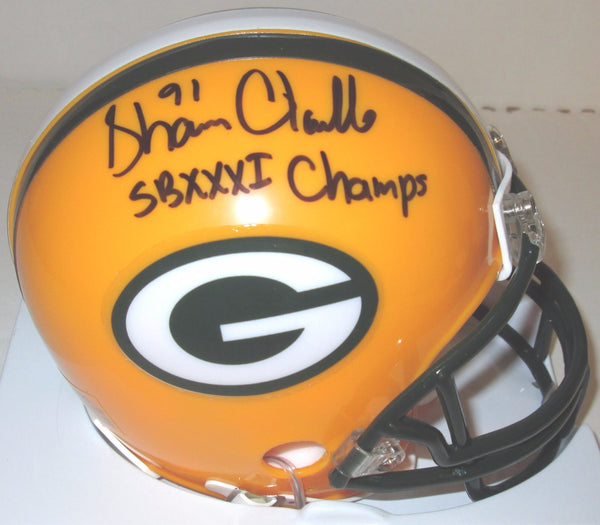 Packers SHANNON CLAVELLE Signed Riddell Mini Helmet AUTO w/ "SB XXXI Champs"