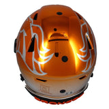 Bo Nix Autographed Denver Broncos Orange Custom Chrome SpeedFlex Helmet Beckett