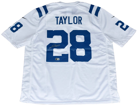 JONATHAN TAYLOR AUTOGRAPHED INDIANAPOLIS COLTS #28 WHITE NIKE JERSEY BECKETT