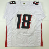 Autographed/Signed CALVIN RIDLEY Atlanta White Football Jersey JSA COA