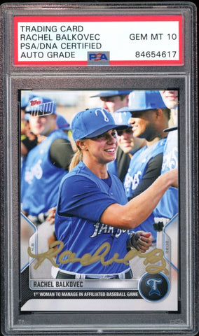 2022 Topps Now #MILB1 Rachel Balkovec Gold Ink PSA/DNA Auto GEM MINT 10