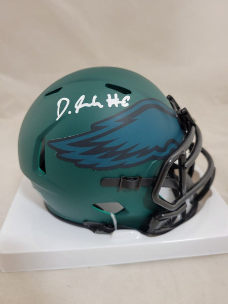 DEVONTA SMITH SIGNED PHILADELPHIA EAGLES RAVE SPEED MINI HELMET FANATICS COA