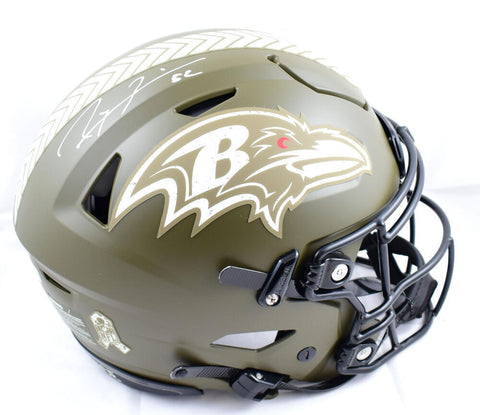 Ray Lewis Signed Baltimore Ravens F/S Salute Speed Flex Helmet- Beckett W Holo