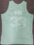 CELTICS LARRY BIRD AUTOGRAPHED GREEN M&N WASHED OUT JERSEY XL BECKETT 177711