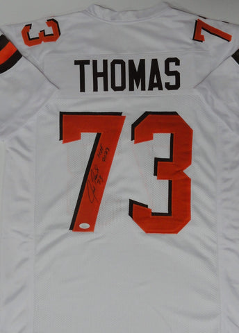 Browns JOE THOMAS Signed Custom Replica White Jersey AUTO w/ "HOF 2023" - JSA