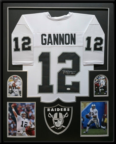 FRAMED OAKLAND RAIDERS RICH GANNON AUTOGRAPHED SIGNED JERSEY JSA COA
