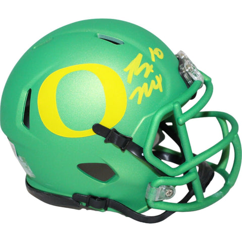 Bo Nix Autographed Oregon Ducks '15 Green Apple Mini Helmet Beckett 43505
