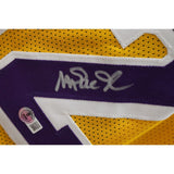 Magic Johnson Autographed/Signed Pro Style Yellow Jersey Beckett 43968