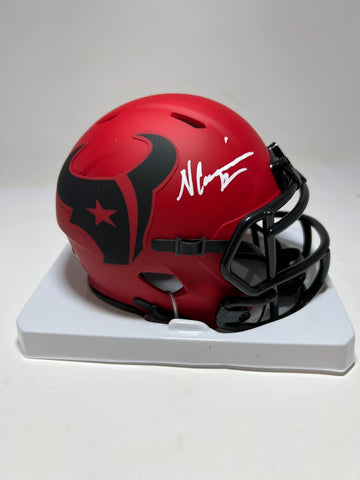 NICO COLLINS Signed Riddell Rave Mini Helmet - Houston Texans NFL - BAS
