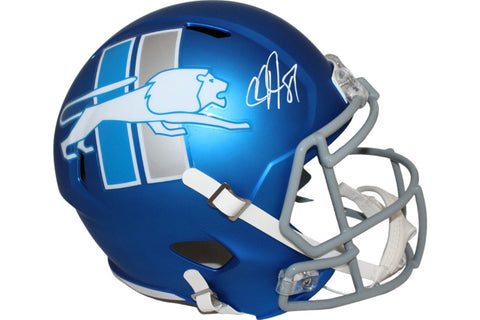 Calvin Johnson Autographed/Signed Detroit Lions F/S 22 Alt Helmet Beckett 44048