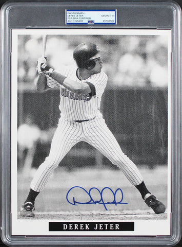 Yankees Derek Jeter Signed 8x10 Minor League Team Issued Photo Auto 10! PSA Slab