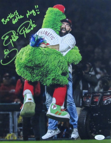 Phillie Phanatic (Tom Burgoyne) Signed/Inscr 11x14 Photo Phillies PSA/DNA 189813