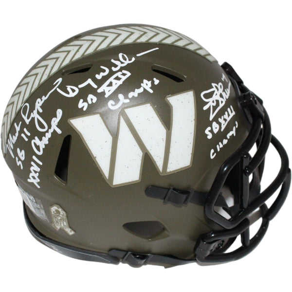 Joe Theismann Mark Rypien Doug Williams Salute Mini Helmet Beckett 42278