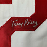 Autographed/Signed Tony Perez Cincinnati White Jersey Beckett BAS COA