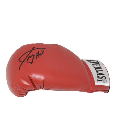 Larry Holmes Autographed/Signed Red Left Boxing Glove Beckett 41190
